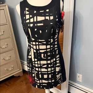 Desigual Black and White Graphic Mini Dress